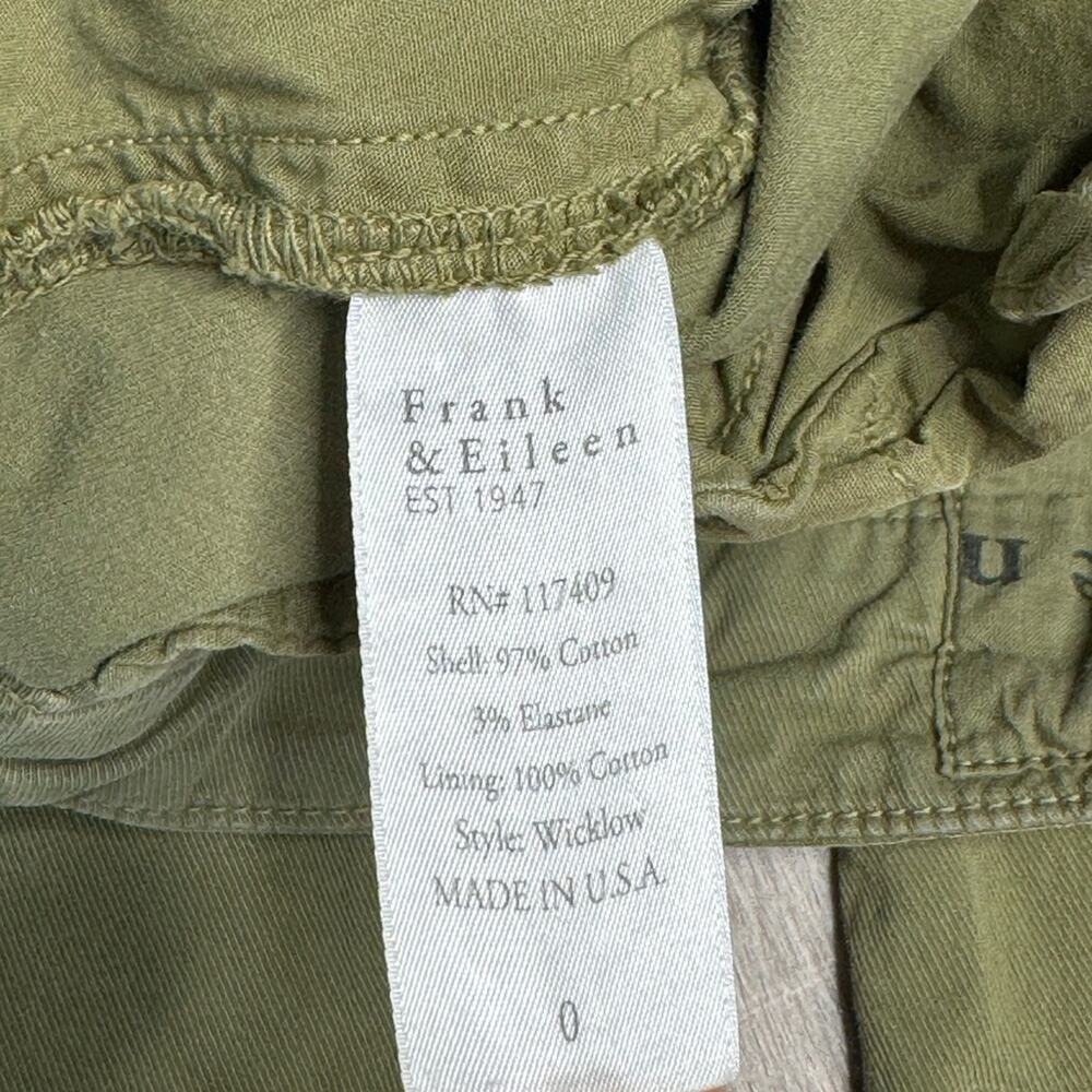 FRANK & EILEEN Wicklow Sage Mid Rise Cropped Raw Hem Pants Casual Women’s - Picture 8 of 10